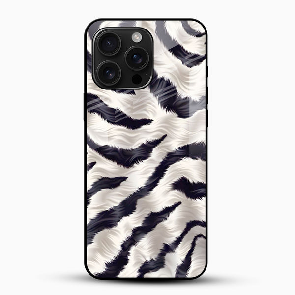 Zebra Fur Pattern Glass Phone Cover – Luxury Animal Print - Cover Stall