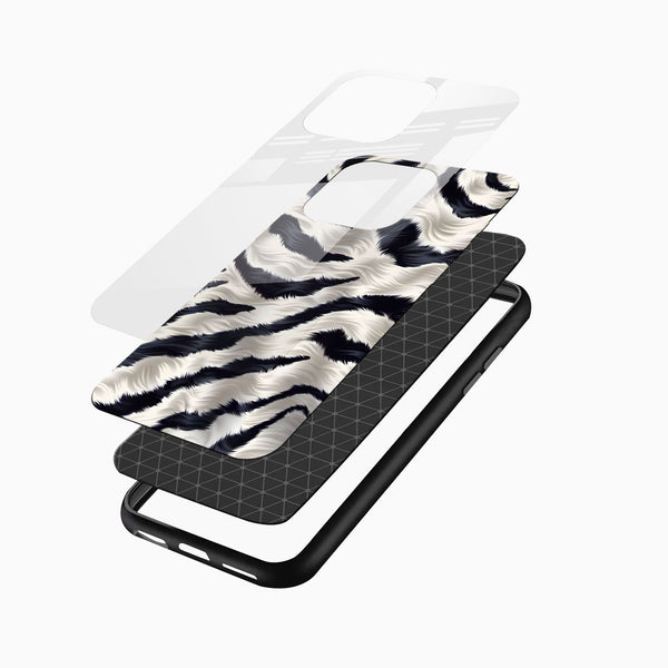 Zebra Fur Pattern Glass Phone Cover – Luxury Animal Print - Cover Stall