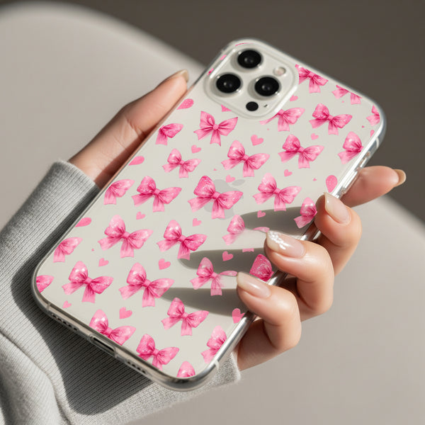 Pretty Bow Print Silicon Mobile Case - Cover Stall