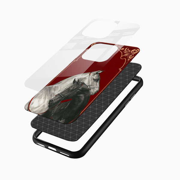 Royal Horse Art Glass Mobile Cover - Cover Stall