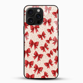 Cute Red Bow Glass Mobile Cover