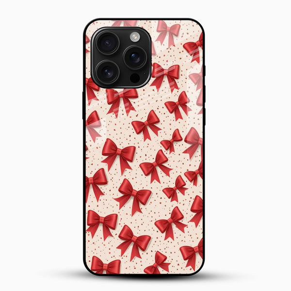 Cute Red Bow Glass Mobile Cover - Cover Stall