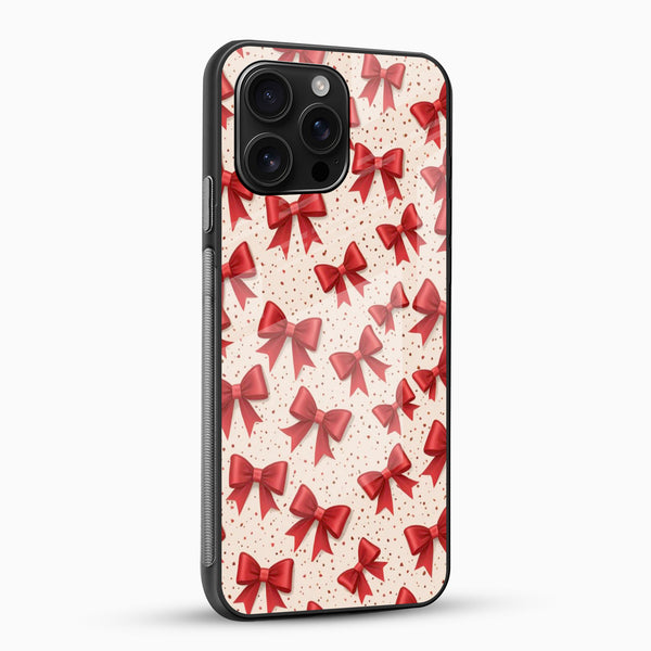 Cute Red Bow Glass Mobile Cover - Cover Stall