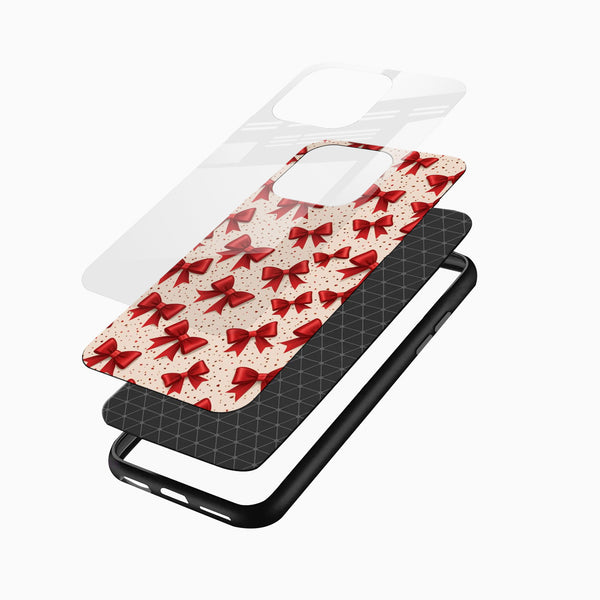 Cute Red Bow Glass Mobile Cover - Cover Stall