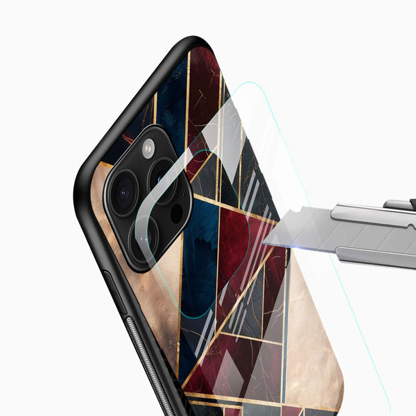 Marble Geometric Glass Mobile Cover - Cover Stall