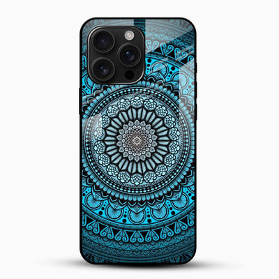 Turquoise Mandala Glass Mobile Cover