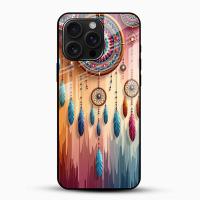 Colorful Dreamcatcher Glass Mobile Cover – Boho Feather