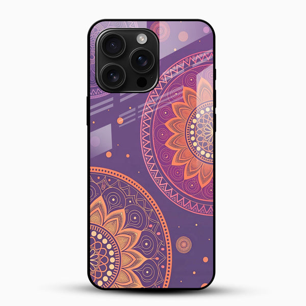 Purple Mandala Glow Glass Case - Cover Stall