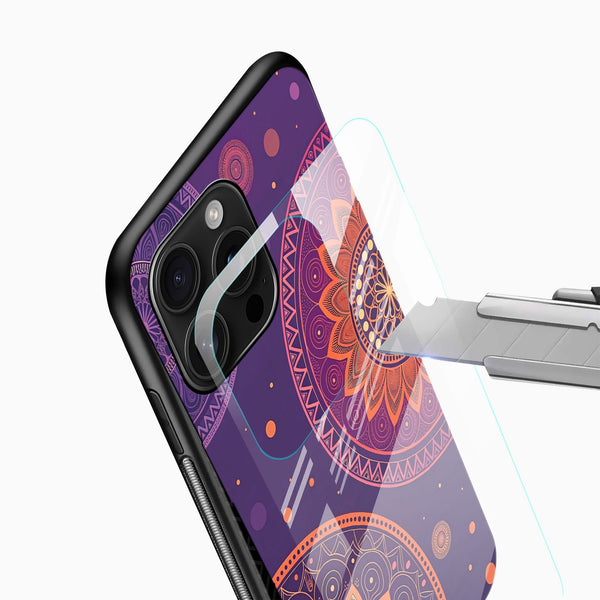 Purple Mandala Glow Glass Case - Cover Stall