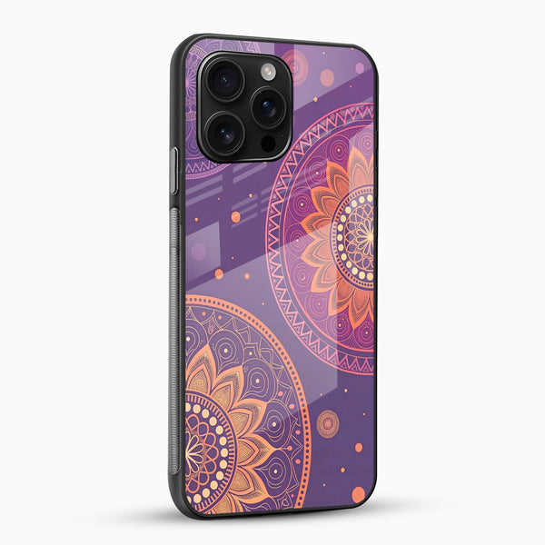 Purple Mandala Glow Glass Case - Cover Stall