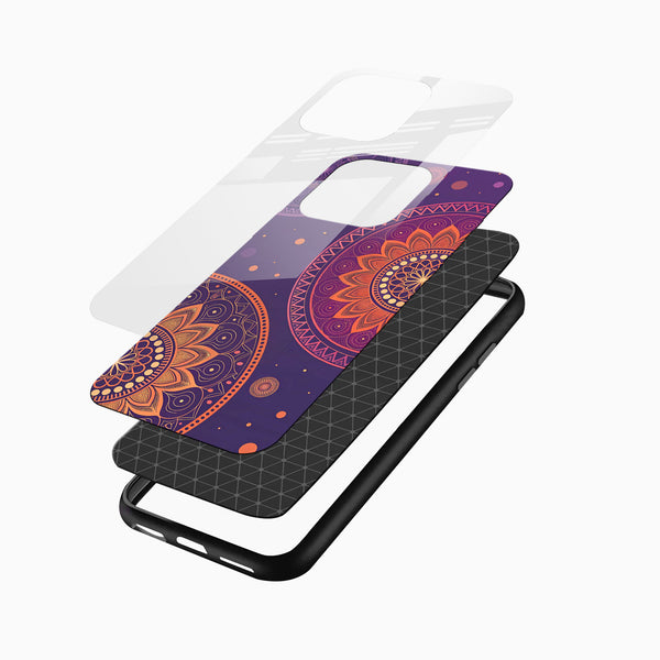 Purple Mandala Glow Glass Case - Cover Stall