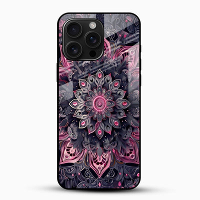 Mystic Bloom Mandala Glass Phone Case