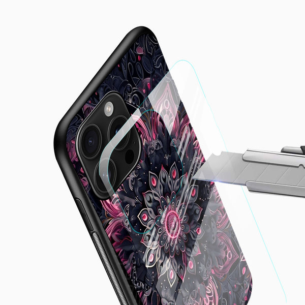 Mystic Bloom Mandala Glass Phone Case - Cover Stall