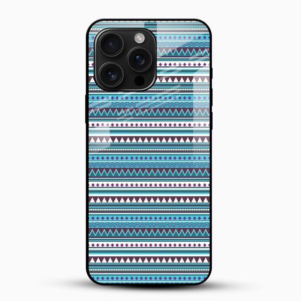 Boho Tribal Blue Pattern Glass Phone Case - Cover Stall