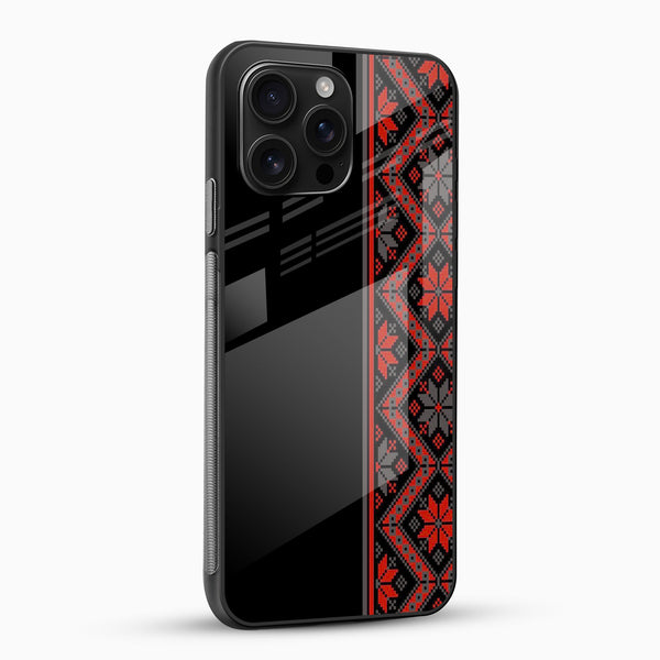 Ethnic Red Motif Glass Phone Case - Cover Stall