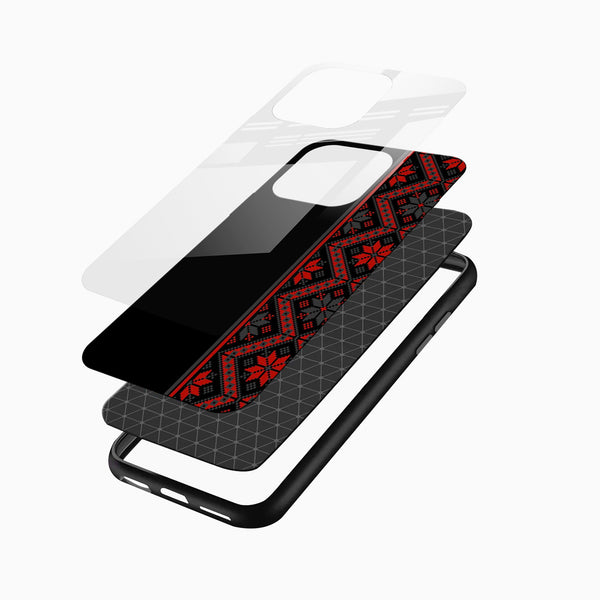 Ethnic Red Motif Glass Phone Case - Cover Stall