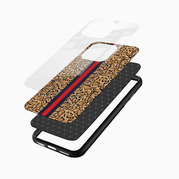 Leopard Print Stripe Glass Phone Case - Cover Stall