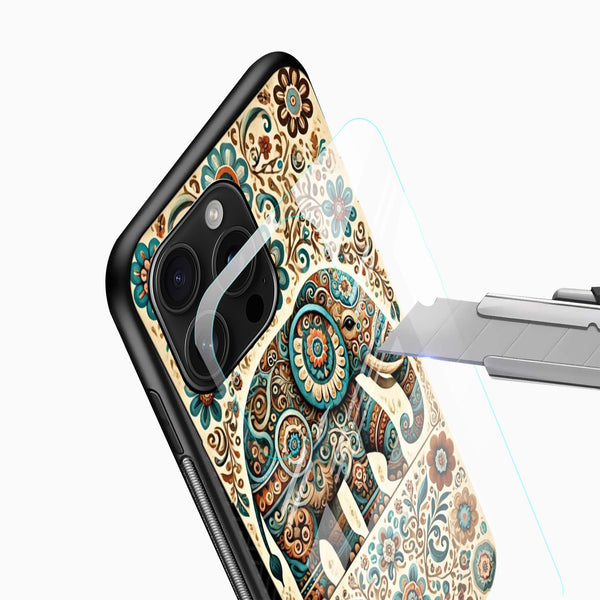 Royal Elephant Mandala Art Glass Phone Case - Cover Stall