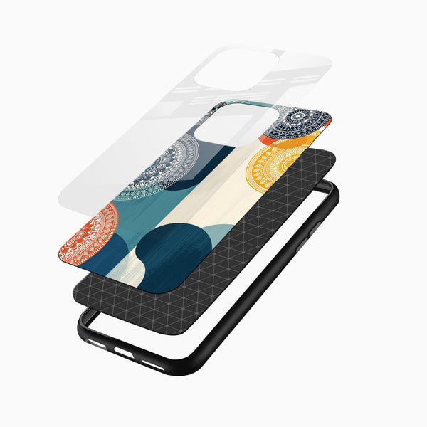 Mandala Aura Glass Mobile Cover – Abstract Indian Art Design - Cover Stall