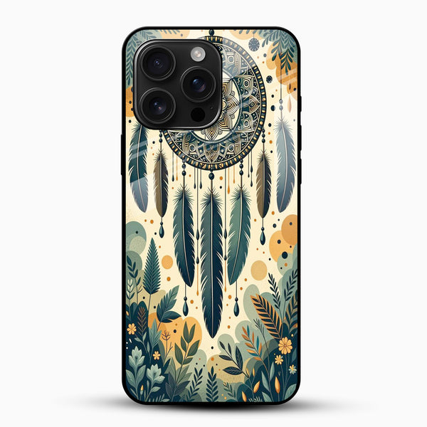 Boho Feather Glass Phone Case - Cover Stall