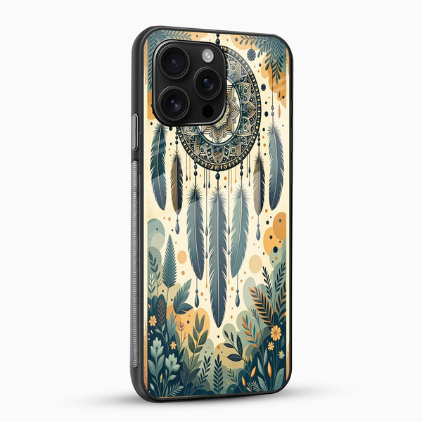 Boho Feather Glass Phone Case - Cover Stall
