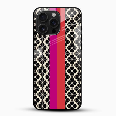 Bold Stripes & Floral Designer Glass Phone Case