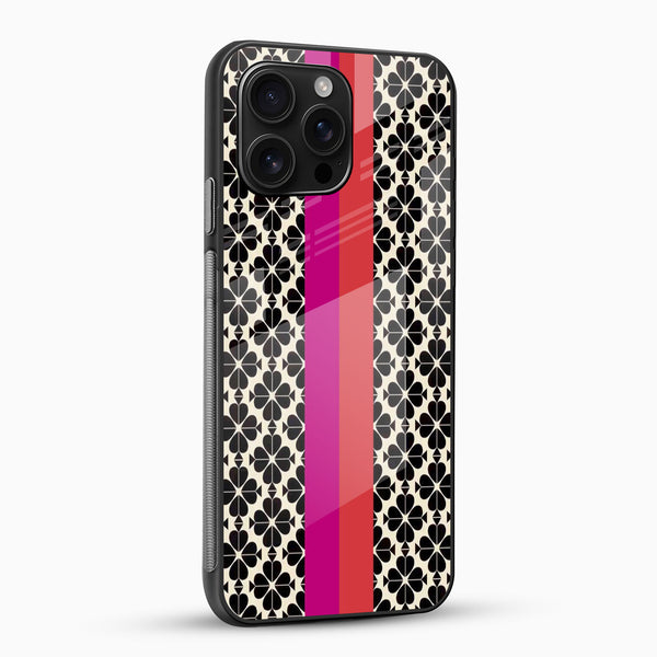 Bold Stripes & Floral Designer Glass Phone Case - Cover Stall