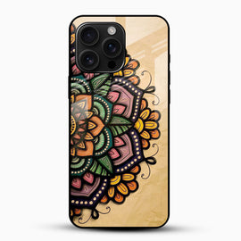 Floral Mandala Art Glass Phone Case