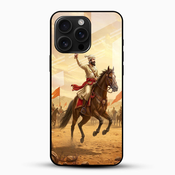 Shivaji Maharaj Warrior Glass Mobile Cover - Cover Stall