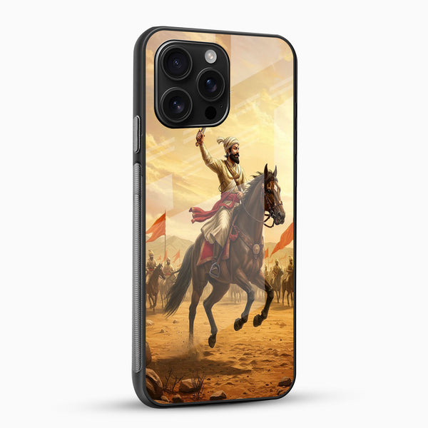 Shivaji Maharaj Warrior Glass Mobile Cover - Cover Stall