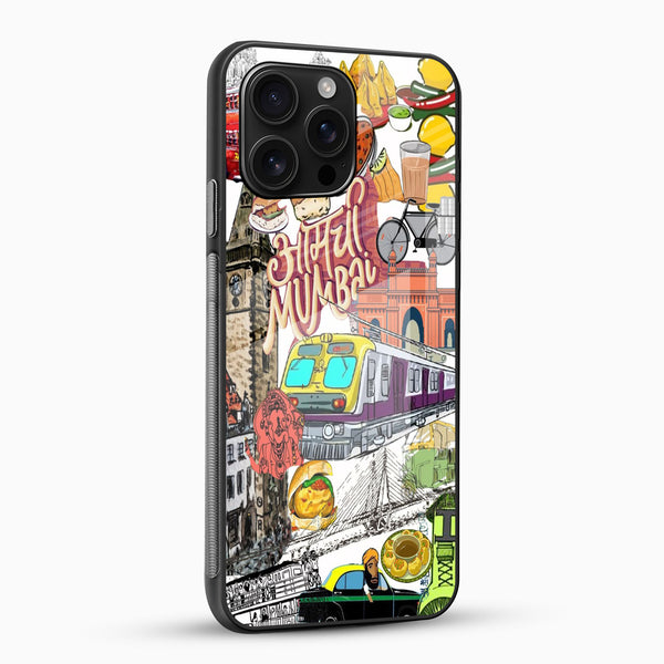 Mumbai Vibes Illustrated Glass Mobile Cover - Cover Stall