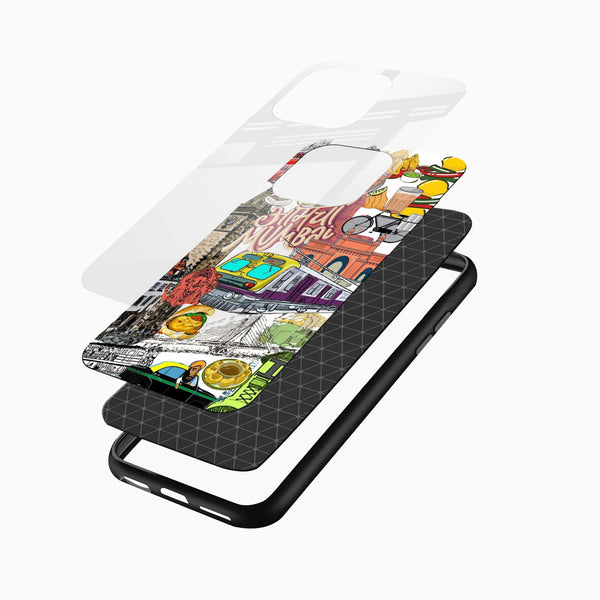 Mumbai Vibes Illustrated Glass Mobile Cover - Cover Stall
