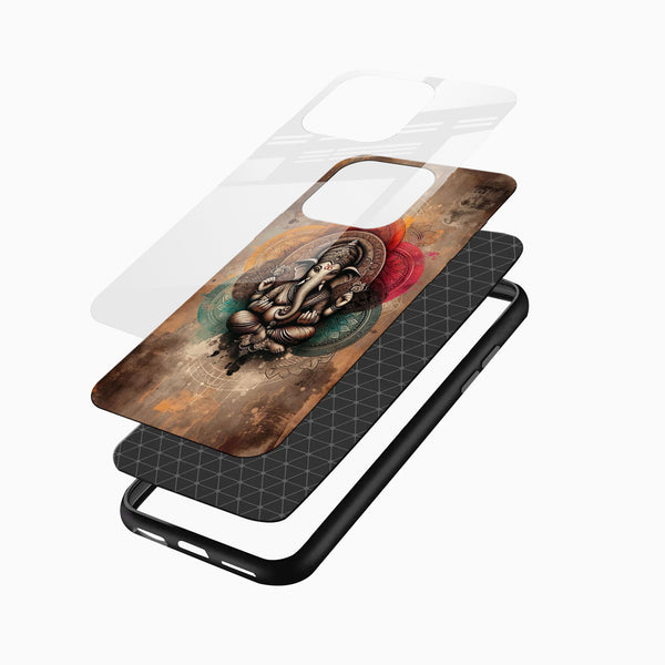 Divine Ganesha Mandala Glass Mobile Cover - Cover Stall