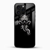 Minimal Black Ganesha Glass Mobile Cover - Cover Stall