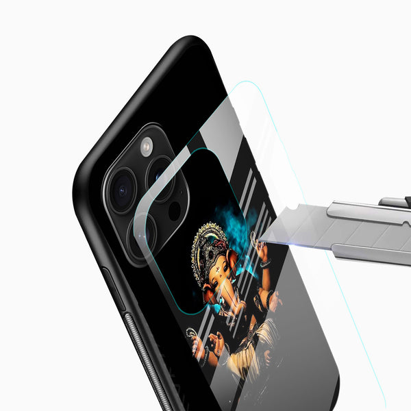 Divine Ganpati Bappa Glass Phone Case - Cover Stall