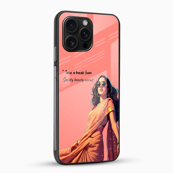 Break the Norms - Empowered Woman Glass Mobile Cover - Cover Stall
