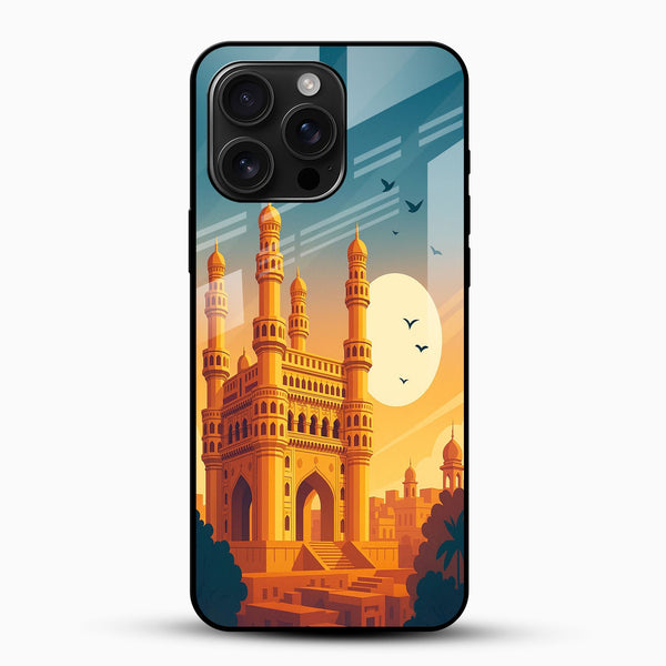 Charminar Sunset View Glass Phone Case - Cover Stall