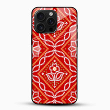 Red Bandhani Ethnic Pattern Glass Mobile Case