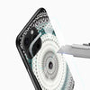 Black & White Teal Mandala Glass Mobile Case - Cover Stall