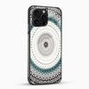 Black & White Teal Mandala Glass Mobile Case - Cover Stall