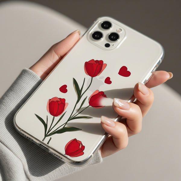 Red Tulip Silicon Mobile Case - Cover Stall