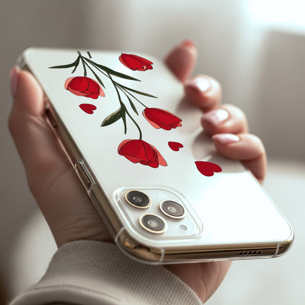 Red Tulip Silicon Mobile Case - Cover Stall