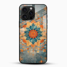 Teal & Burnt Orange Mandala Glass Mobile Case – Artistic Ethnic Design