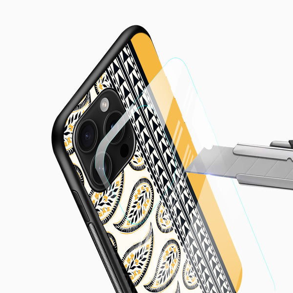 Paisley & Tribal Stripes Glass Mobile Case - Cover Stall