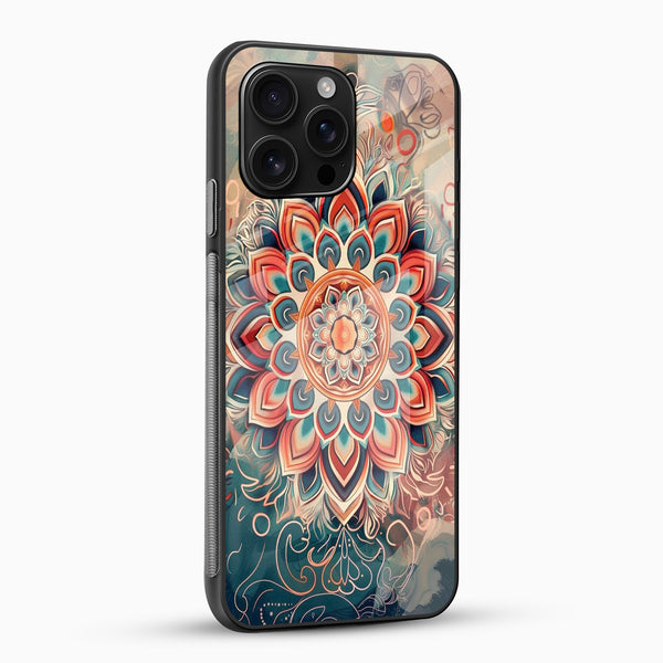 Bohemian Mandala Art Glass Mobile Case – Vibrant Spiritual Design - Cover Stall