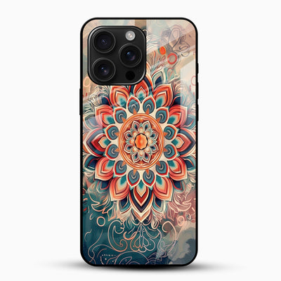 Bohemian Mandala Art Glass Mobile Case – Vibrant Spiritual Design