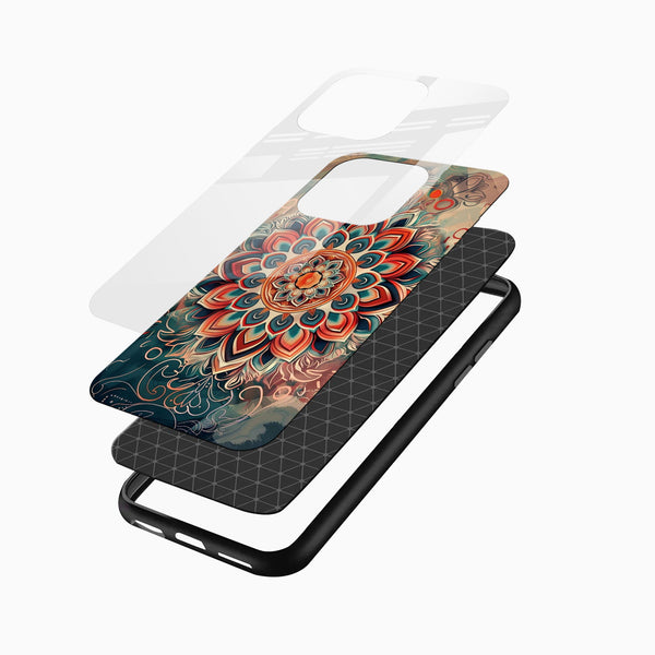 Bohemian Mandala Art Glass Mobile Case – Vibrant Spiritual Design - Cover Stall