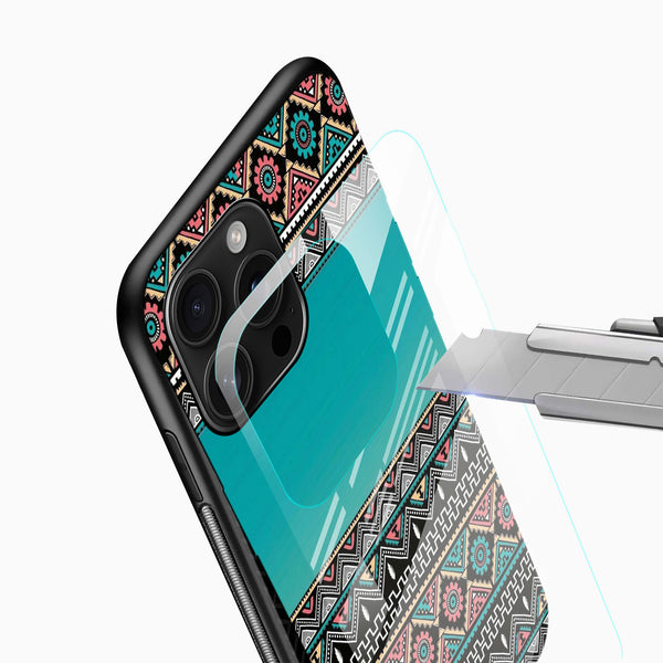 Tribal Geometric Glass Mobile Case - Cover Stall