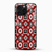Ajrakh Print Red Glass Phone Case