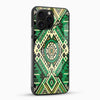 Green Aztec Tribal Glass Phone Case - Cover Stall